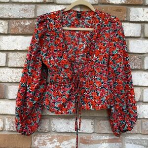 SHEIN Floral Peasant Top